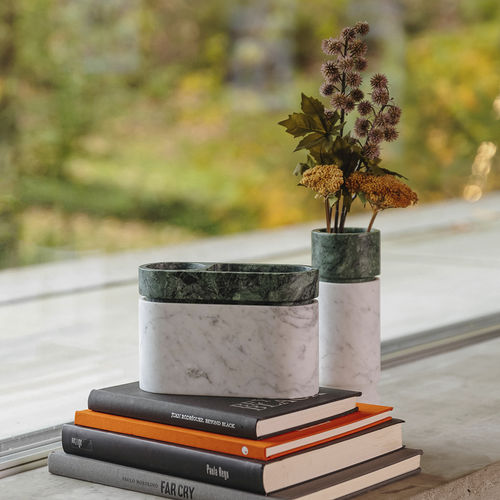 Moderne Vase - TUBE - MAAMI HOME - Marmor / weiß / grün