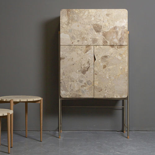 Hohes Sideboard - RICH KUNIS BRESCIA - MAAMI HOME - modern / Eiche / lackiertes Metall