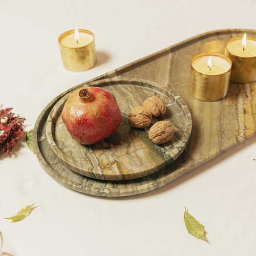Flache-Teller - POCAHONTAS - MAAMI HOME - rund / Marmor