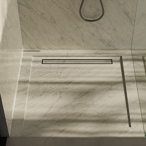 Quadratische Duschwanne - QURUM CARRARA FLUSH - MAAMI HOME - zum Aufstellen / bodengleich / Naturstein