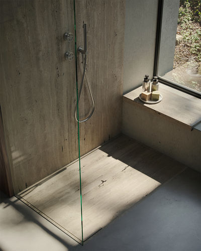 Rechteckige Duschwanne - ESSAOUIRA TRAVERTINE FLUSH - MAAMI HOME - zum Aufstellen / bodengleich / Travertin