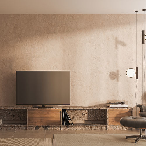 Modernes Sideboard - Elementar - MAAMI HOME - Holz / Marmor / mit Regal