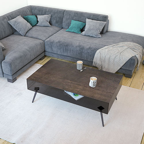 Moderner Couchtisch - BOSTON - AKANTE - Keramik / Gestell aus bemaltem Stahl / rechteckig