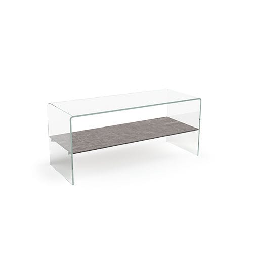 Modernes Fernsehmöbel - ATENA - AKANTE - lowboard / gewölbtes Glas