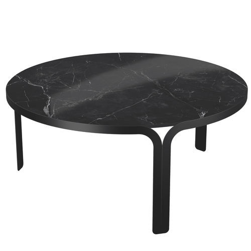 Moderner Couchtisch - MADURA - AKANTE - Keramik / Gestell aus lackiertem Stahl / rund