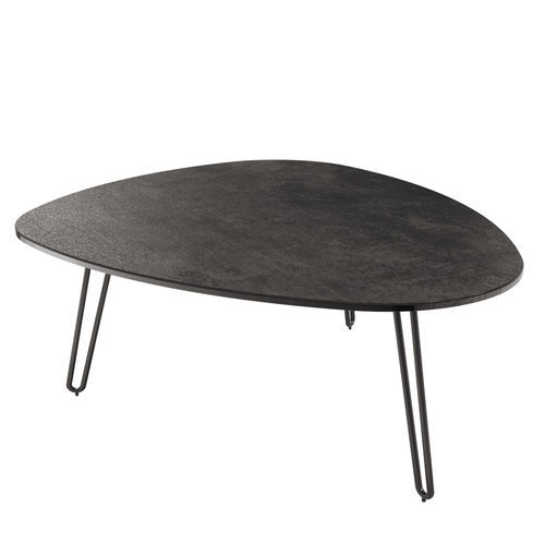 Moderner Couchtisch - BALEARES - AKANTE - Keramik / Gestell aus lackiertem Stahl / mit 3 Beinen