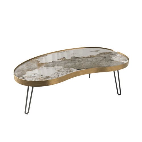 Moderner Couchtisch - INTERLAGOS - AKANTE - Keramik / Marmor / Gestell aus lackiertem Stahl
