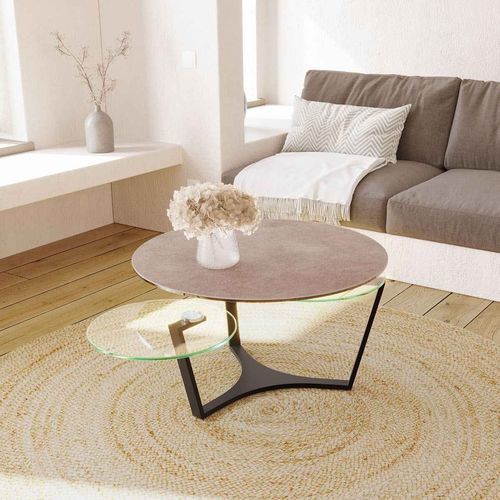 Moderner Couchtisch - SAFRAN - AKANTE - Glas / Keramik / Gestell aus Stahl