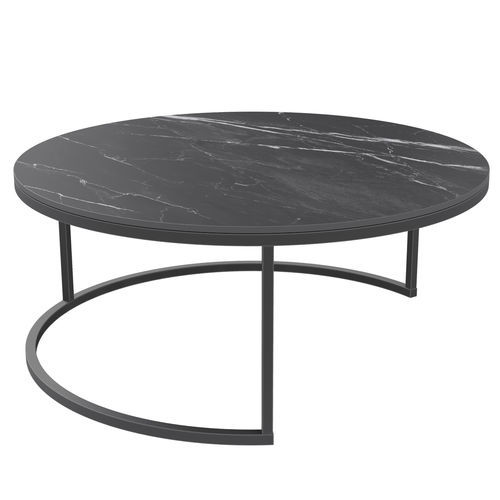 Moderner Couchtisch - DOLCE VITA - AKANTE - Glas / Keramik / Gestell aus lackiertem Stahl