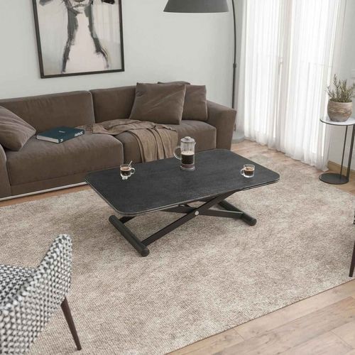 Moderner Couchtisch - ENORA  - AKANTE - Keramik / Gestell aus lackiertem Stahl / rechteckig