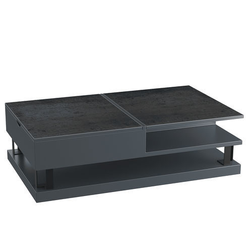 Moderner Couchtisch - MILANO - AKANTE - Keramik / Gestell aus lackiertem MDF / rechteckig