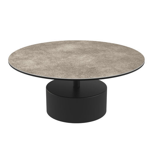 Moderner Couchtisch - MONOLITH  - AKANTE - Glas / Keramik / Gestell aus lackiertem Stahl