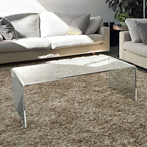 Moderner Couchtisch - ATENA - AKANTE - Hartglas / Gestell aus Hartglas / rechteckig