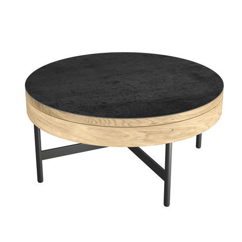 Moderner Couchtisch - KINGSTON - AKANTE - Keramik / Gestell aus Nussbaum / Gestell aus Furnierholz