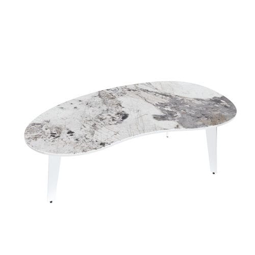 Moderner Couchtisch - SILVERSTONE - AKANTE - Keramik / Gestell aus lackiertem Aluminium / individuell gestaltbar
