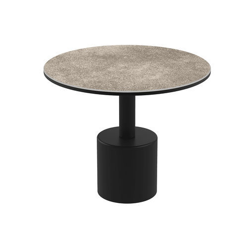 Moderner Beistelltisch - MONOLITH - AKANTE - Glas / Keramik / Gestell aus lackiertem Stahl