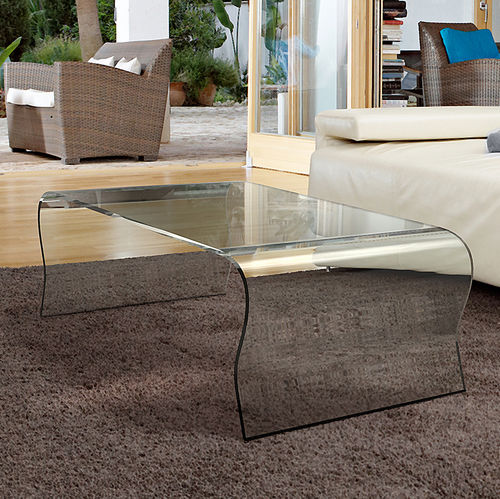 Moderner Couchtisch - TELMA - AKANTE - gewölbtes Glas / gewölbtes Gestell / rechteckig