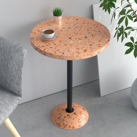 Moderner Bistrotisch - M-4 - Karoistanbul - Terrazzo / Gestell aus Stahl / rund