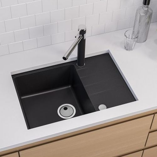 Einbeckenspüle - Intermezzo 40 - Alveus - mit Abtropffläche / Verbundwerkstoff / Unterbau