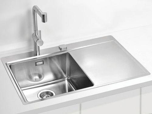 Einbeckenspüle - Pure 40 - Alveus - mit Abtropffläche / Edelstahl / einbaufähig