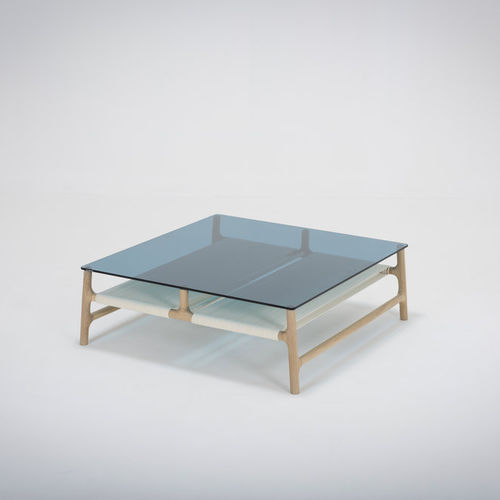 Moderner Couchtisch - FAWN - Gazzda - Eiche / Glas / Kordel