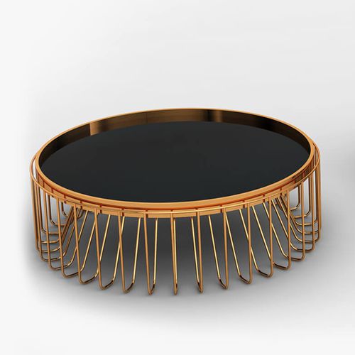 Couchtisch / originelles Design - VORTEX - Enne - Glas / Metall / Marmor