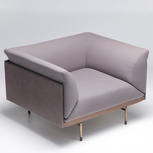 Moderner Sessel - CORIO - Enne - Leder / grau / von Christophe Pillet