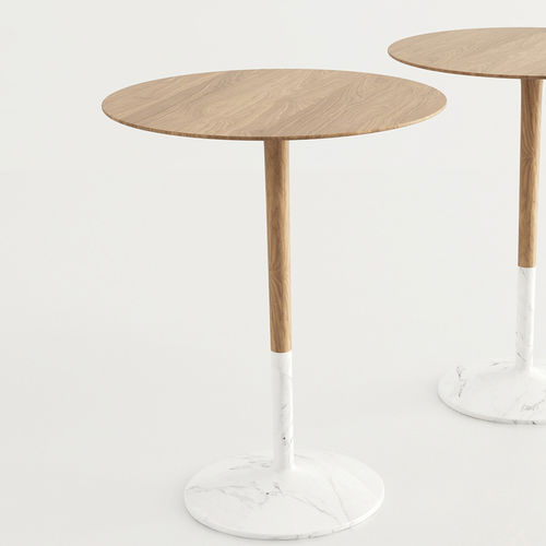Moderner Bistrotisch - ICONA - Enne - Holz / Marmor / rund