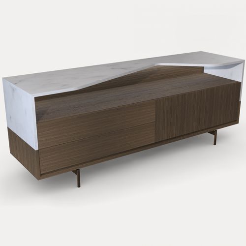 Modernes Sideboard - BRIGHT - Enne - Nussbaum / Marmor