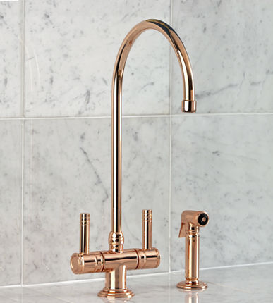 Aufsatz-Zweigriffmischer - 4213 - Herbeau - Kupfer / für Küche / 2-Loch