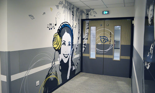 Maßgefertigtes Wandtattoo - IME LA GÂCHETIÈRE VOREPPE - Atelier d'Art Osmoze - Design & décoration murale - für öffentliche Einrichtungen