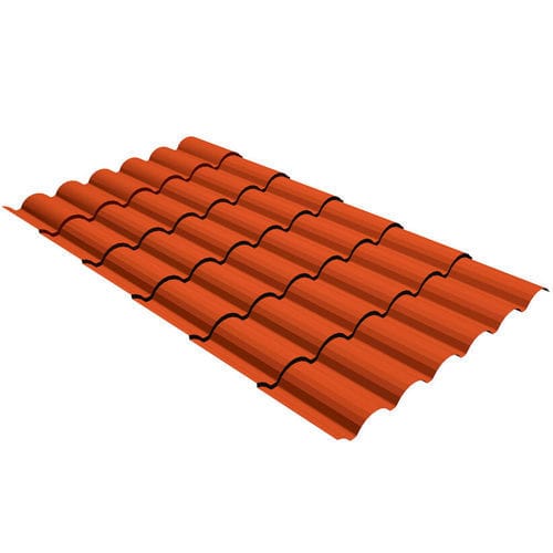 Dekor-Metallblech - Ral 8004 - Panelais - profiliert / galvanisierter Stahl / Ziegeloptik