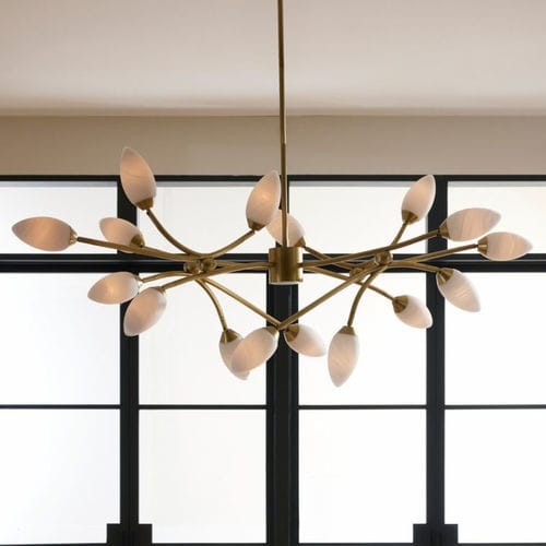 Moderner Kronleuchter - EMBER - Arteriors Home - Glas / Stahl / mit Lampenschirm