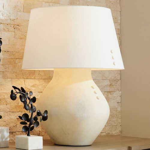 Tischlampe - CASABLANCA - Arteriors Home - Stahl / Baumwolle / Leinen