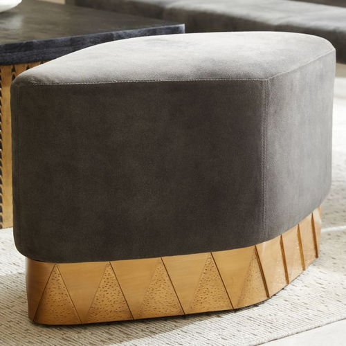 Moderner Hocker - DUVALL - Arteriors Home - Stoff / Gestell aus Messing / Polster