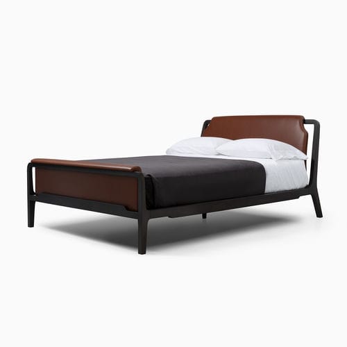 Bett / King Size - FERGUS  - CASTE - Queen Size / modern / mit Kopfteil aus Leder