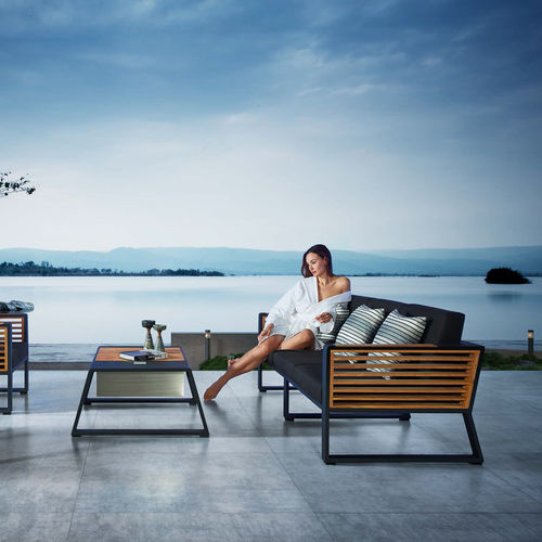 Modernes Sofa - NEW YORK - Higold - für Außenbereich / Sunbrella® / mit Armlehnen
