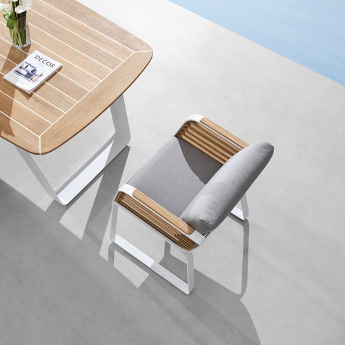 Moderner Esszimmerstuhl - WING - Higold - für Außenbereich / Sunbrella® / Holz