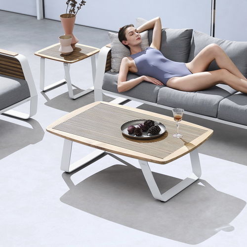 Moderner Couchtisch - WING - Higold - Holz / Gestell aus Aluminium / rechteckig