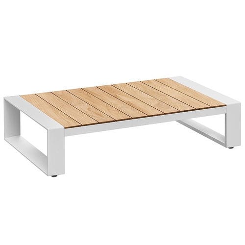 Moderner Couchtisch - CAMBUSA - Higold - Teakholz / Gestell aus Aluminium / rechteckig