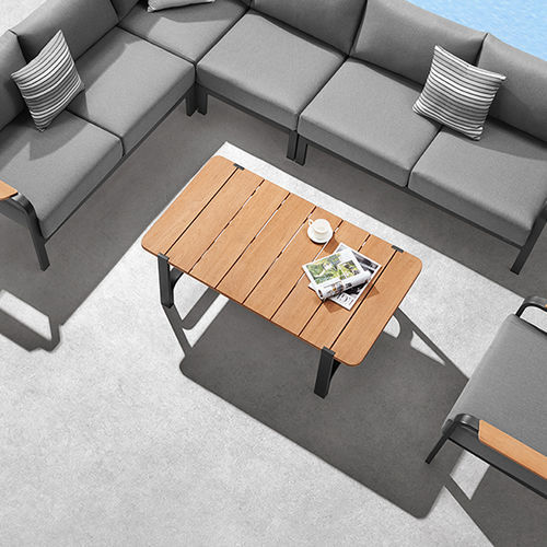 Moderner Couchtisch - VISCONTI - Higold - Holz / Gestell aus Aluminium / rechteckig