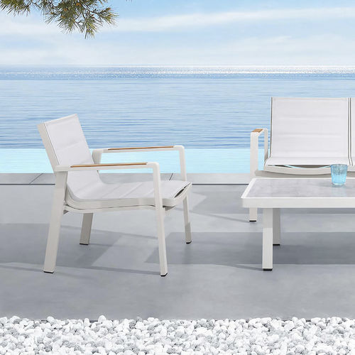 Moderner Sessel - NOFI 2.0 - Higold - Sunbrella® / Aluminium / weiß