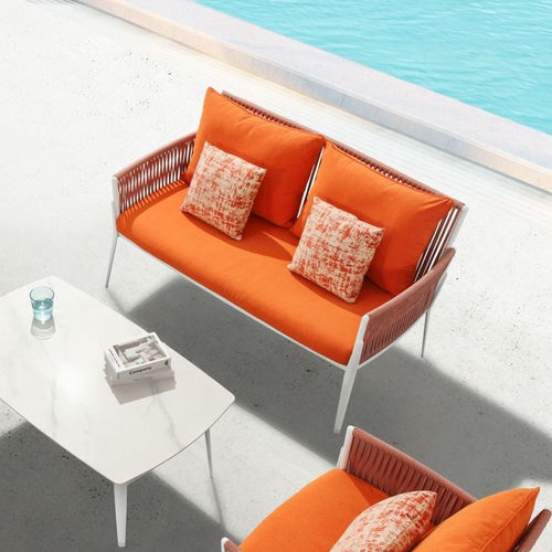 Modernes Sofa - HESTIA - Higold - für Außenbereich / Stoff / mit Armlehnen
