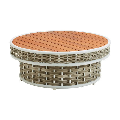 Moderner Couchtisch - SHENZHOU X - Higold - Teakholz / Gestell aus Aluminium / Gestell aus Korbgeflecht
