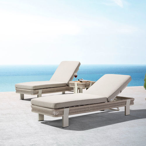 Moderne Sonnenliege - BORROMEO - Higold - Sunbrella® / Aluminium / verstellbare Rücklehne