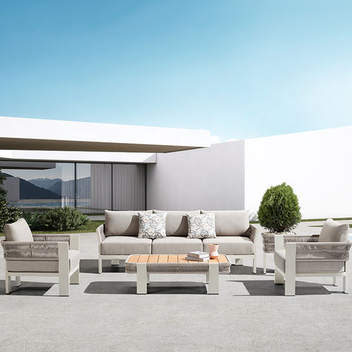 Moderner Couchtisch - BORROMEO - Higold - Teakholz / Gestell aus Aluminium / rechteckig