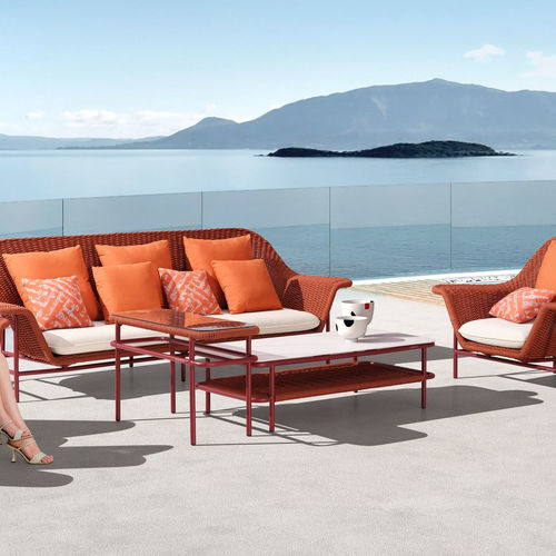 Moderner Couchtisch - LISBOA - Higold - Acryl / Kordel / Gestell aus Aluminium