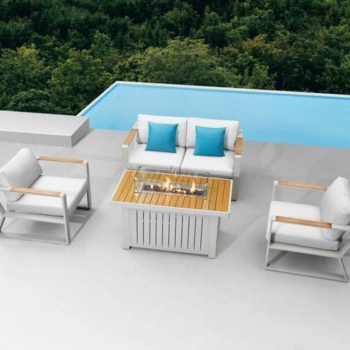 Moderner Couchtisch - EXEE PRO - Higold - Teakholz / Gestell aus Aluminium / rechteckig