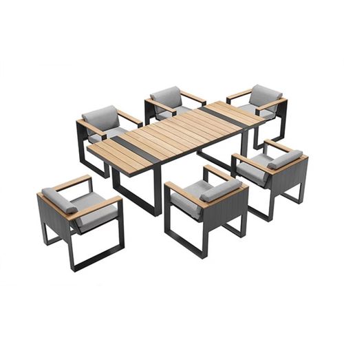 Moderne Tisch- und Stuhlkombination - CAMBUSA - Higold - für Außenbereich / Sunbrella® / Teakholz
