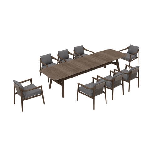 Moderne Tisch- und Stuhlkombination - LEO - Higold - für Außenbereich / Sunbrella® / Teakholz